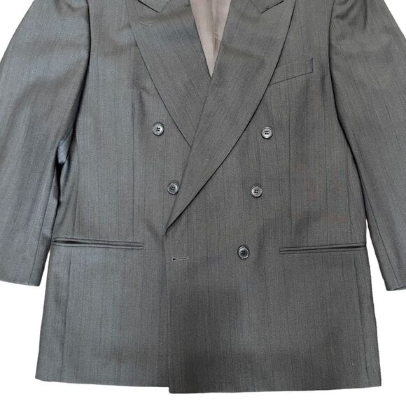 YSL Men’s Gray Double-breasted Suit Sz 42L - Picture 6 of 16
